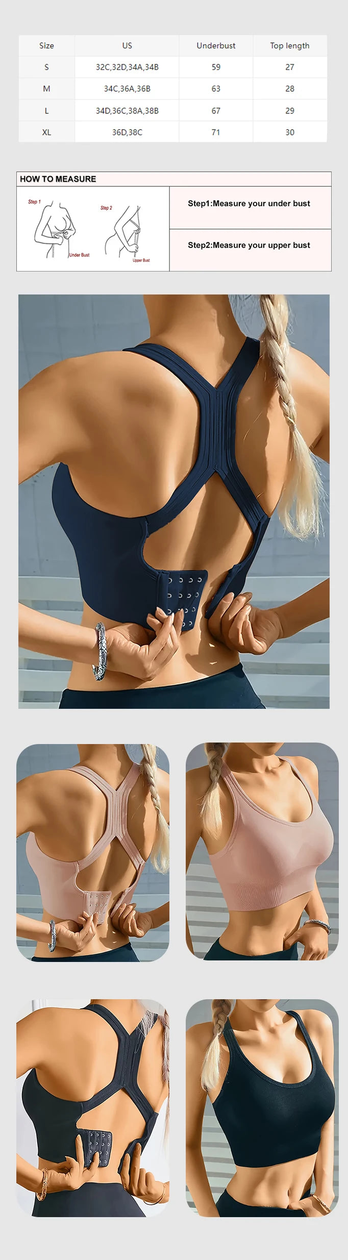 Sports Seamless Comfy & Breathable Push Up Yoga Tank Bra@W4