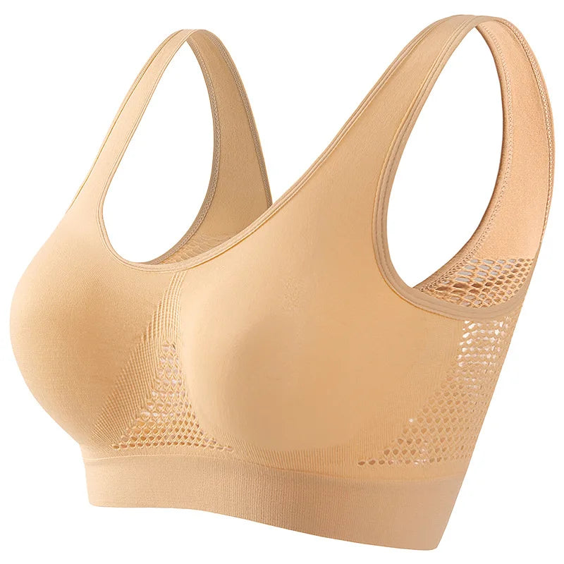 Seamless Bras For Women Push Up Sports Bralette Female Non-wire No Pad Crop Top Hollow Breathable Sexy Lingerie S-5XL Brassiere