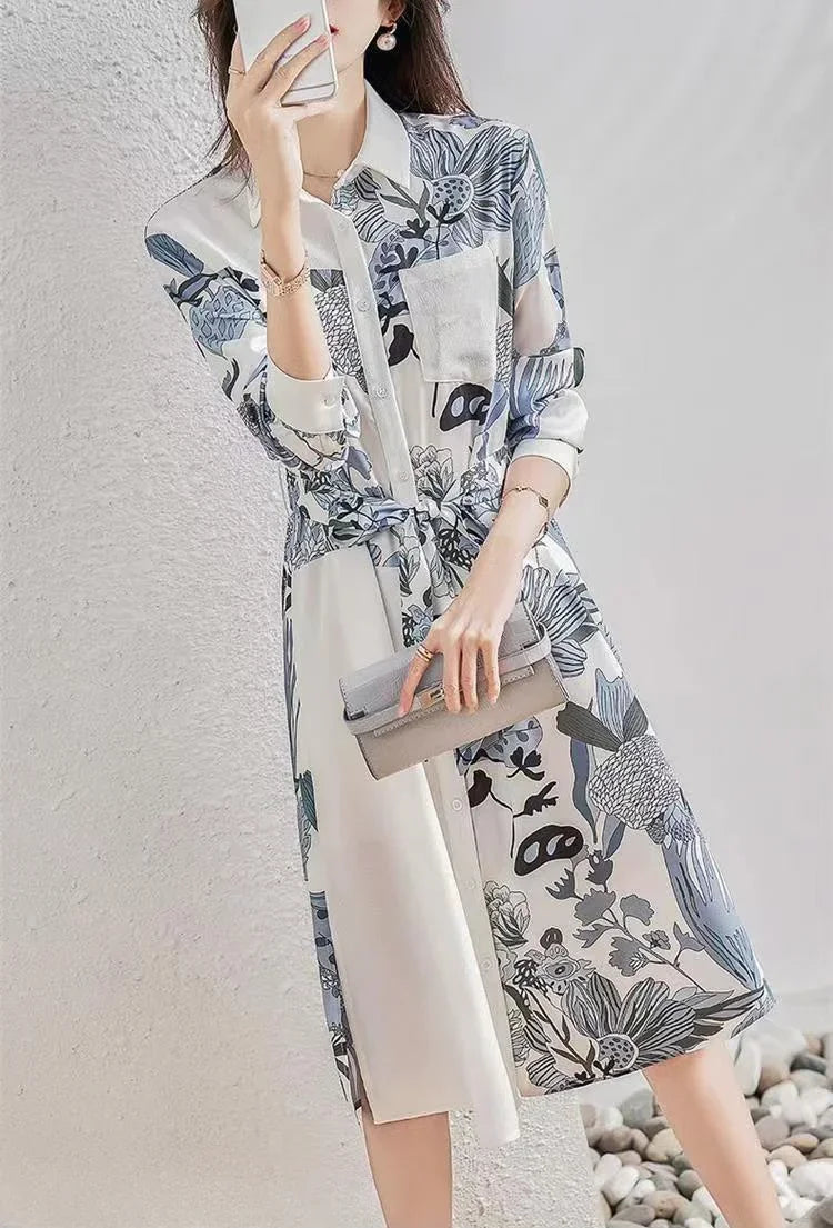 Midi Spring Autumn Women's Long Sleeve Dresses New In Female Dress Features Retro Harajuku Winter 2025 Fashion One-piece Full G