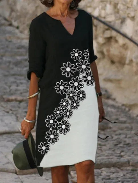 New Spring Women Loose Vintage Ruffles Dress Summer Large Big Printed Boho Casual Party Elegant Dresses