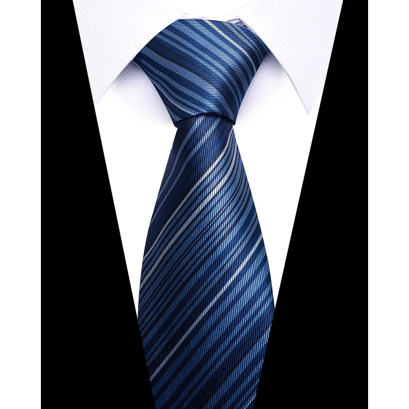 Tie For Men Newest design Luxurious 7.5 cm Necktie Shirt Accessories Striped Dark Red Man's New Year's Day