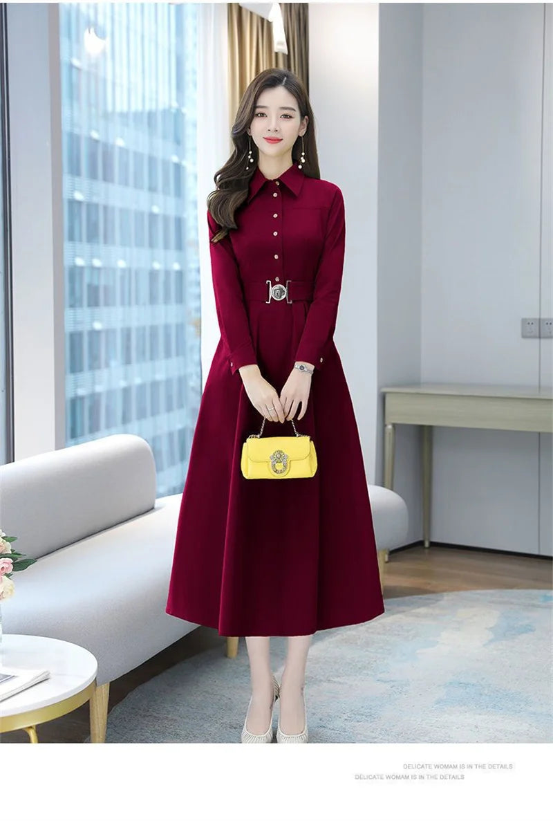 Spring Autumn Women New dignified and atmospheric Dress Mom's Skirt 2025 Top selling High end Elegance Long sleeved Bottom Skirt