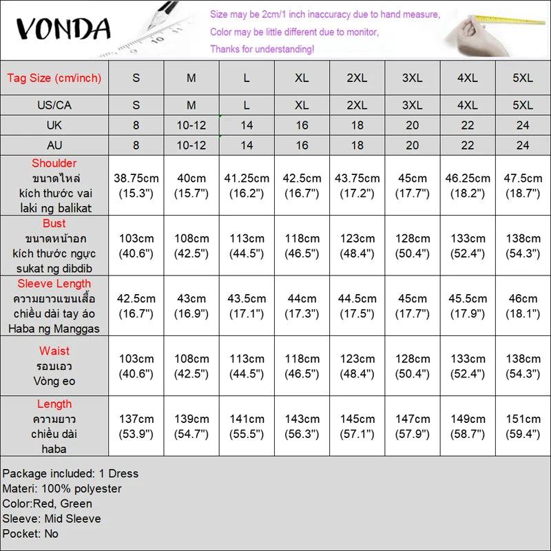 VONDA Women Summer Party Maxi Dress Bohemian Long Vestidos 2025 Vintage Printed Sundress Loose Casual O-Neck Robe Oversized