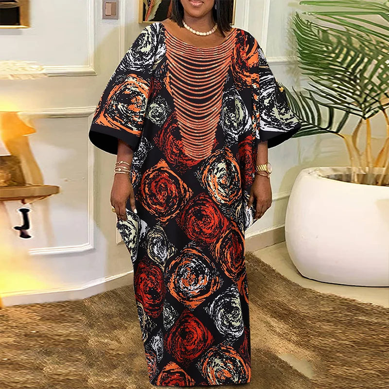 Plus Size VONDA Women Foral Printing Bohemian Maxi Dress 2025 Causal Puff Sleeve Sundress Holiday Eelgant Vestido NO Tassel