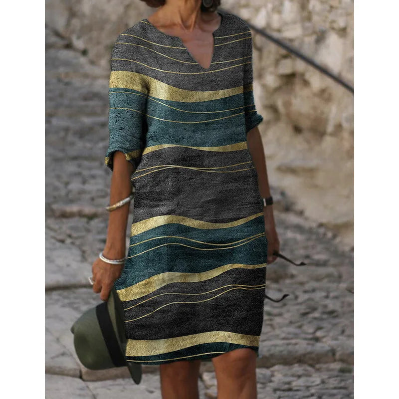New Spring Women Loose Vintage Ruffles Dress Summer Large Big Printed Boho Casual Party Elegant Dresses