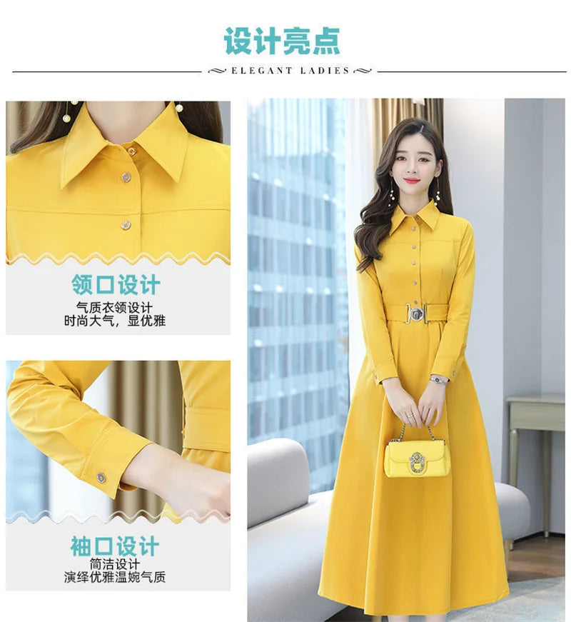 Spring Autumn Women New dignified and atmospheric Dress Mom's Skirt 2025 Top selling High end Elegance Long sleeved Bottom Skirt
