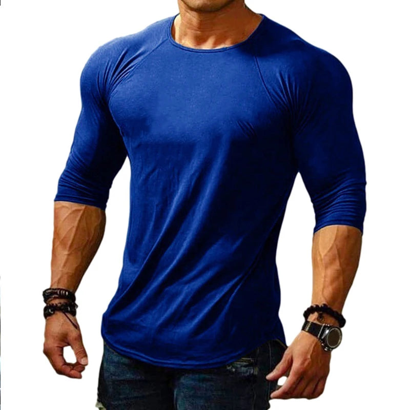 Spring Men Long Sleeve t-Shirt Top Casual White t Shirt For Men Quick Drying Gym Football Tshirt Soild Blouses Tees Male Clothes