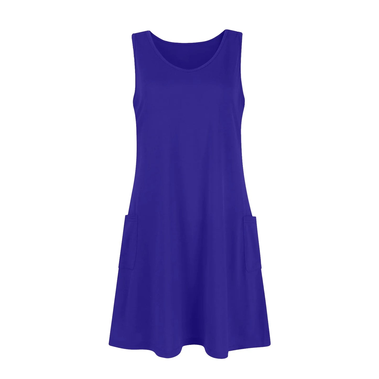 Womens Summer Dresses Plain Loose V Neck Sleeveless Sundresses Swimsuit Coverup With Pockets Vestidos Para Mujer платье женское