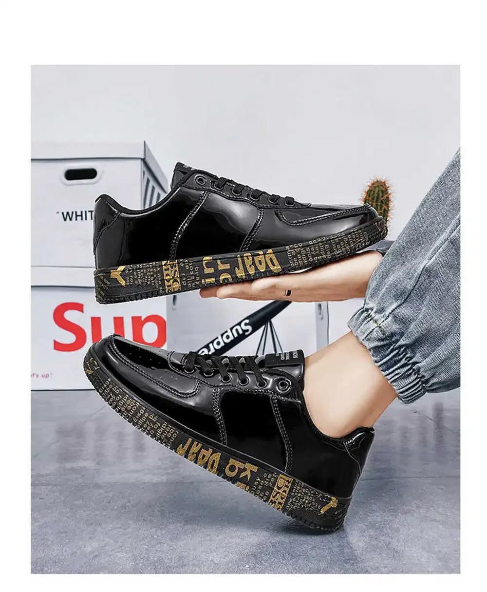 Gold-colored 36-42 Mens Chinese Style Shoes Casual Husband Sneakers Skate Trainers Sport Deporte Sapatenos Shouse