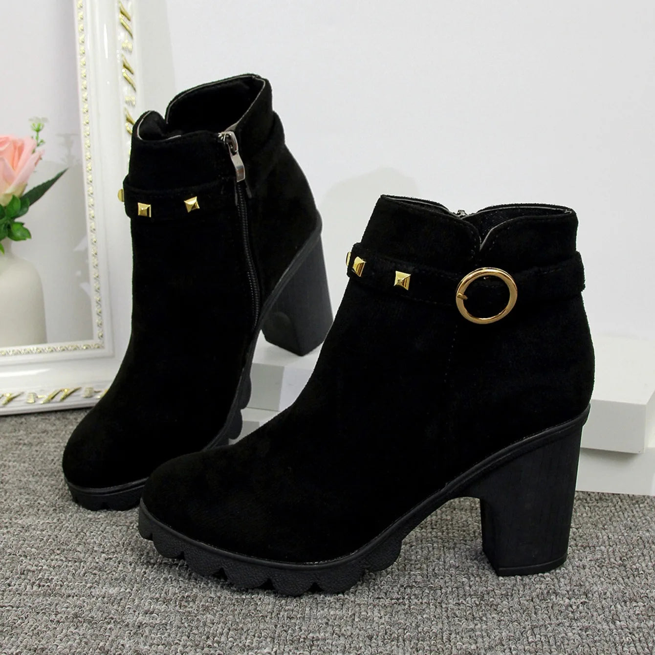 2024 New Spring Winter Women Boots High Quality Lace-up European Ladies Shoes for Women High Heels Women Boots Fast Delivery