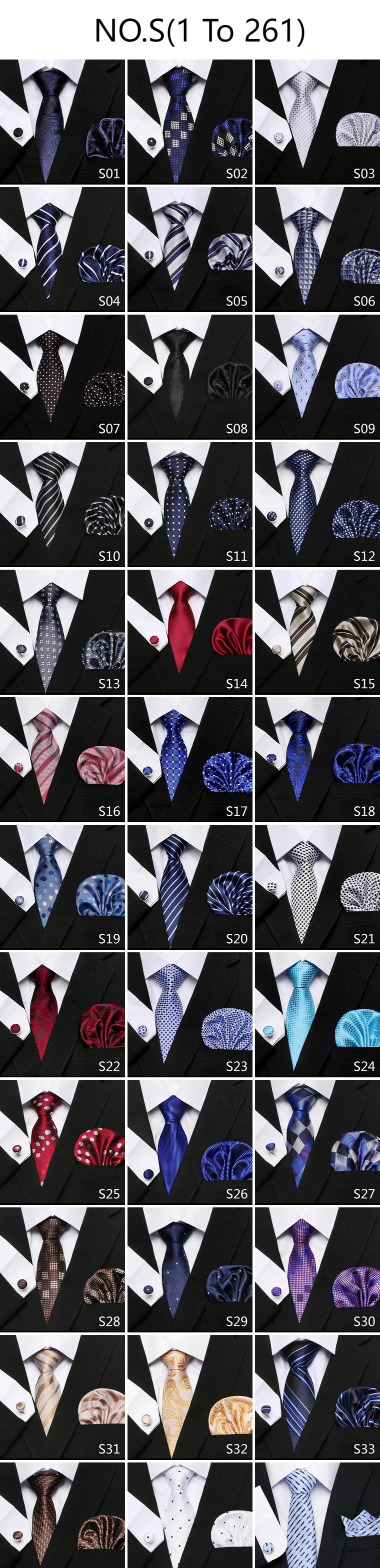 Hot Sale Holiday Gift Tie Pocket Squares Cufflink Set Necktie Dot Man Dark Grey Wedding Accessories Performance