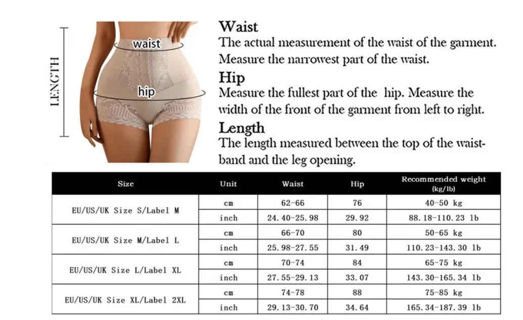 Women High Waist Control Panties Seamless Shapewear Briefs With Lace Slimming Shorts Flat Belly Shaping Postpartum Underwear
