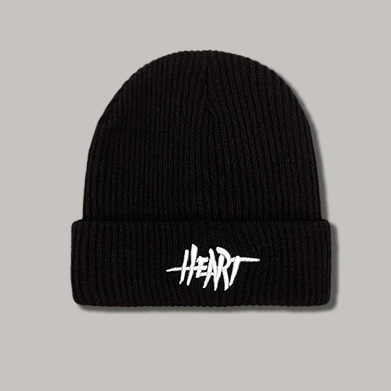 Rimiut Funny Letter Knitted Men Women Beanies Black & White Autumn Winter Hip hop hats Thick Warm Beanie Caps for adult