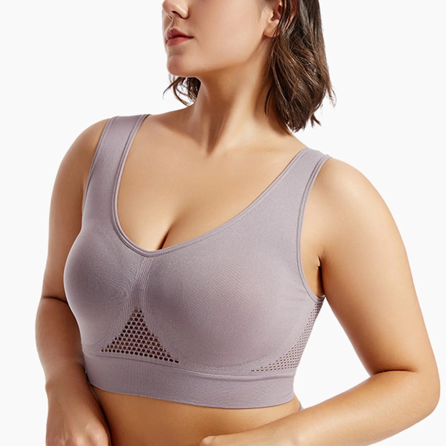 Women Large Size Bra Vest Daily Casual Running Fitness Yoga Beauty Tank Top Sports Vest Without Steel Rims Comfy Breathable Bra
