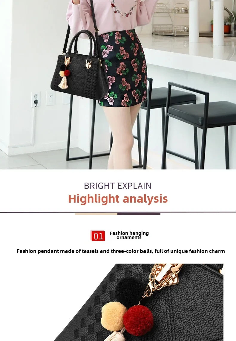 New Woman Shoulder Bag Large Capacity Handbag for Women Crossbody Bag PU Portable Bucket Bag Ladies Messenger Bags Tote Bags