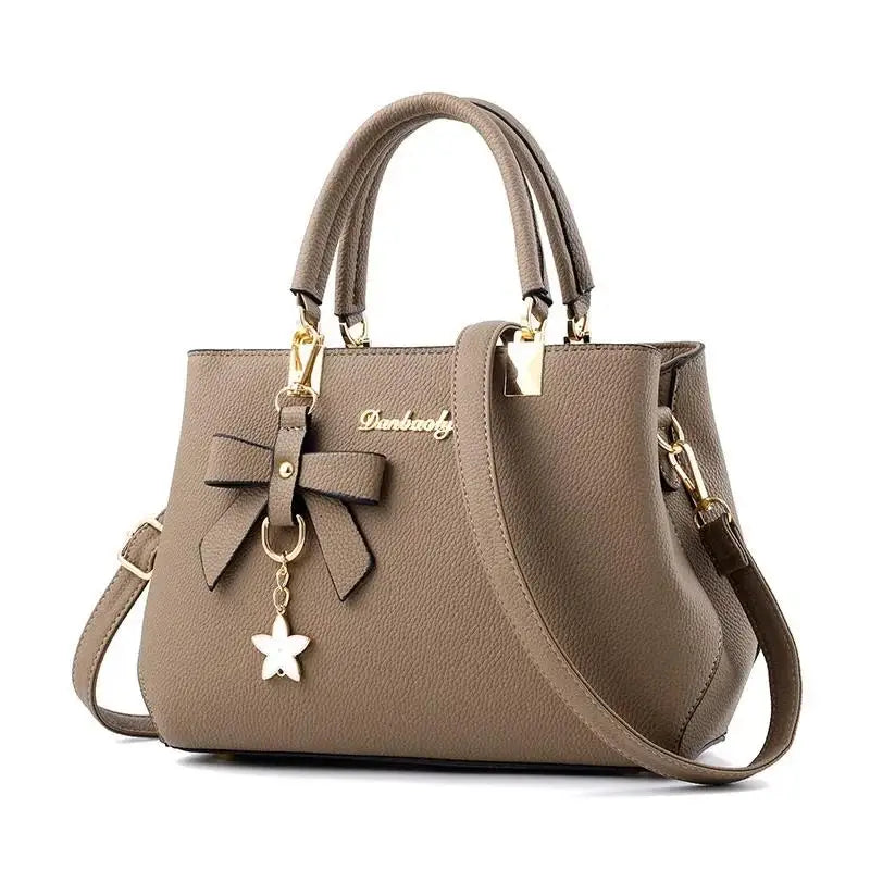 Elegant Women Messenger Bags With Flower Pendant Office Ladies Totes Pure Handbag For Female Crossbody Shoulder Bags