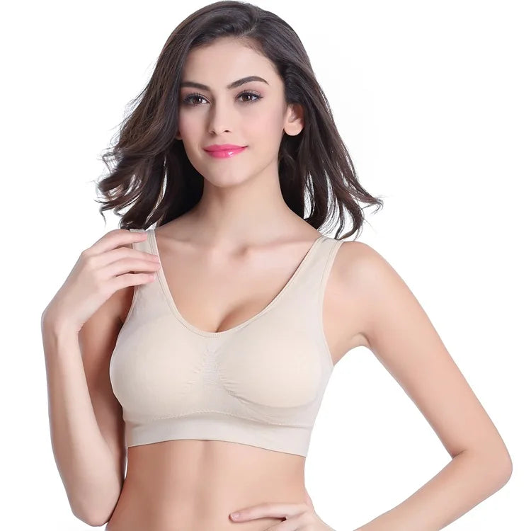 Women Sports Bra Without pad Sleep Brassiere Underwear sleep yoga sports bra vest Plus Size Top no sponge insert pad Bralette