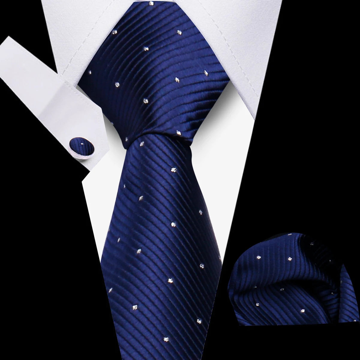Tie Men Business Necktie Set Classic Plaid Cufflinks Handkerchief For Suit Wedding High Quality 3pcs Ties Sets Formal Gravata