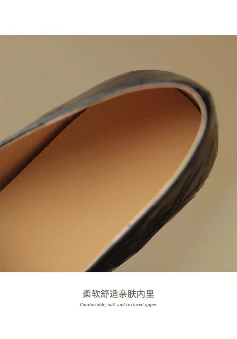 2025 Sapatos Femininas Women Light Weight European Stylish Elegant Black Square Heel Shoes Lady Casual Office Party Shoes