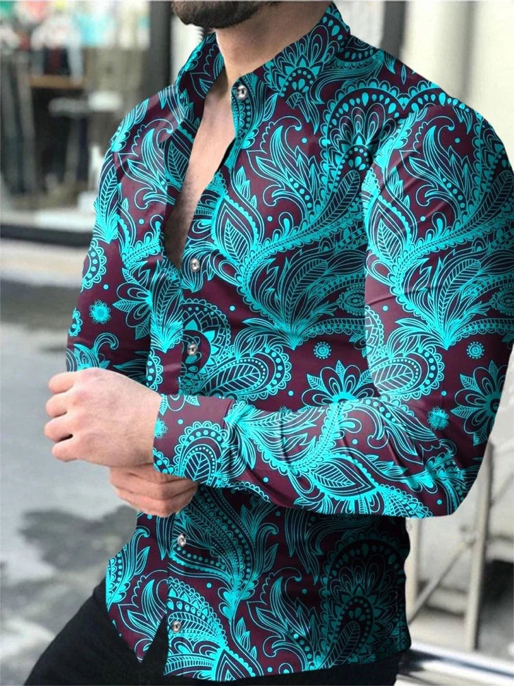 Gradient Men's Clothing Soft and Comfortable Men's Shirt Summer Hawaiian Shirt High Quality Men's Clothing Fashion Button Design