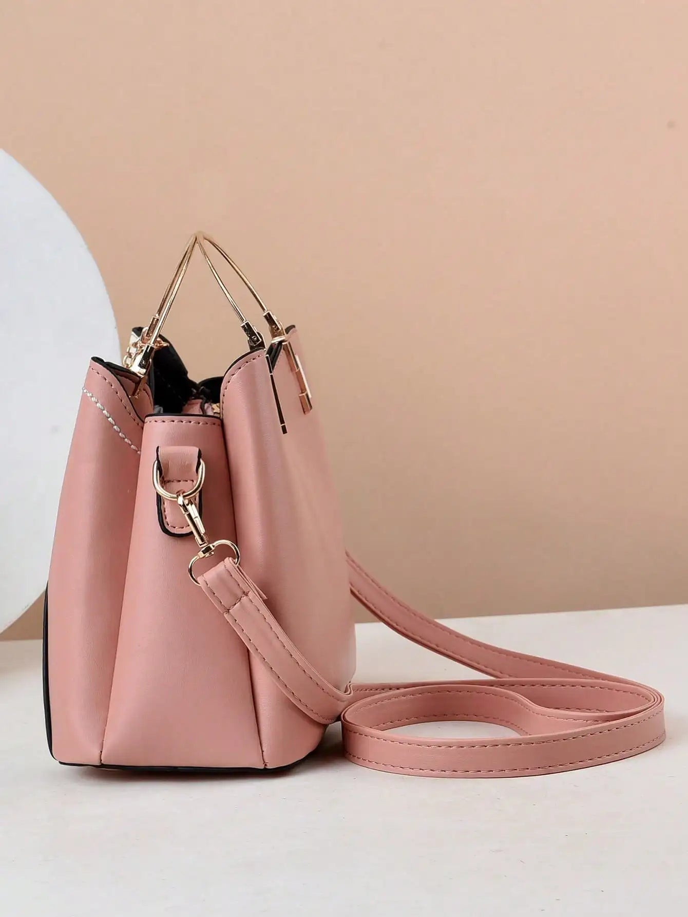 Fashion splicing color blocking large capacity women's handbag, casual versatile crossbody bag