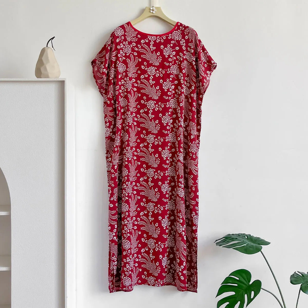 New Spring and Summer Dresses For Women Elegant Printed Silk Muslim Lady Kaftan Beach Sun Protection Seaside Holiday Dress