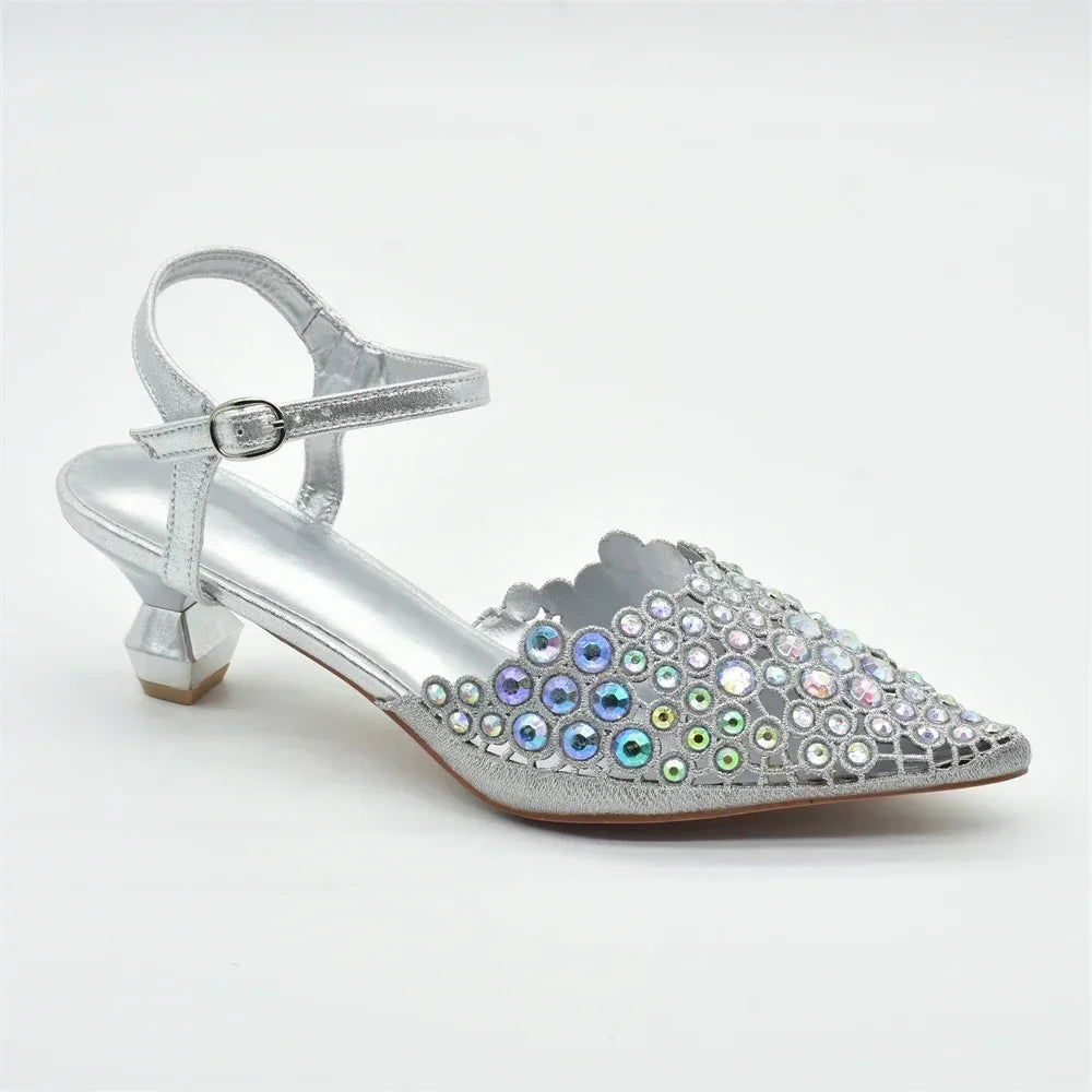 Hot Selling Pointed Toe Ladies Shoes Matching Bag Set for Nigeran Wedding Party Pumps Shoes for Women 2025 Designer Luxury