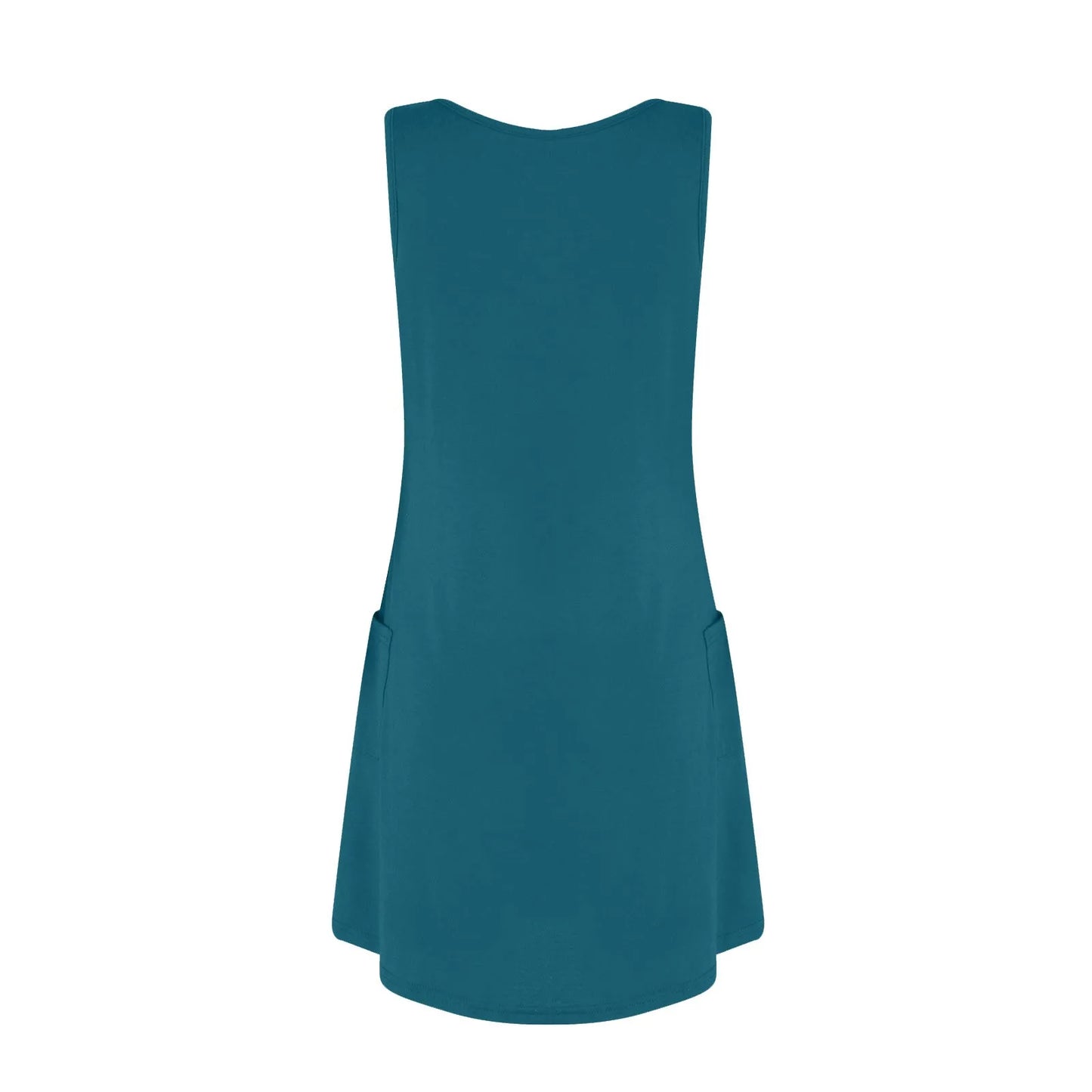 Womens Summer Dresses Plain Loose V Neck Sleeveless Sundresses Swimsuit Coverup With Pockets Vestidos Para Mujer платье женское