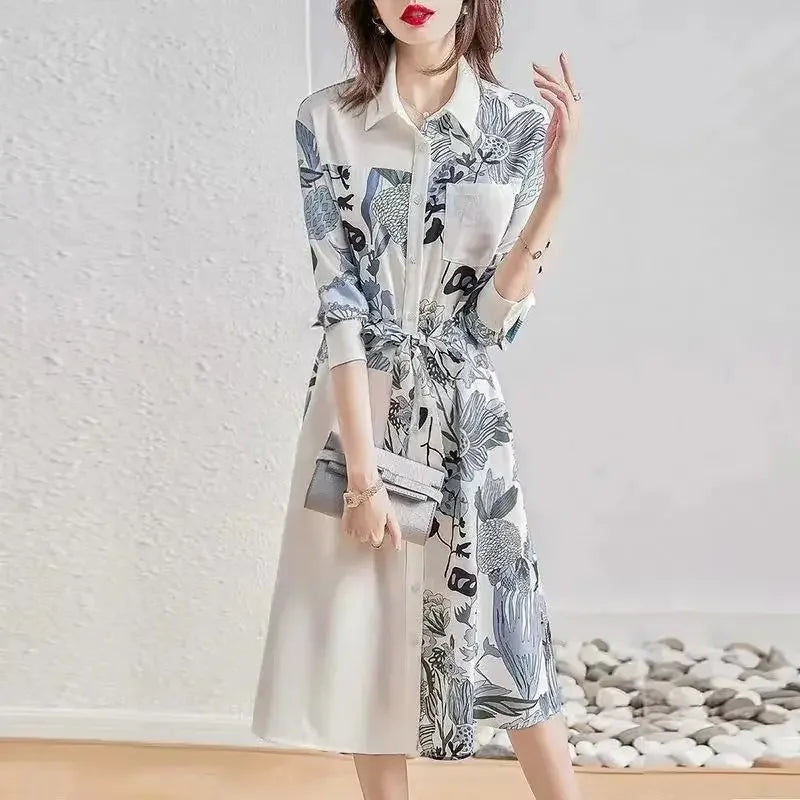 Midi Spring Autumn Women's Long Sleeve Dresses New In Female Dress Features Retro Harajuku Winter 2025 Fashion One-piece Full G