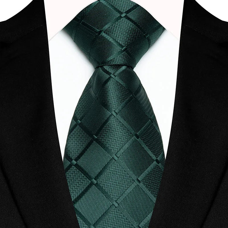 Luxury 8CM Mens Necktie Plaid & Checks Ties For Man Groom Groomsman Jacquard Woven Ascot Formal Business Party Accessories