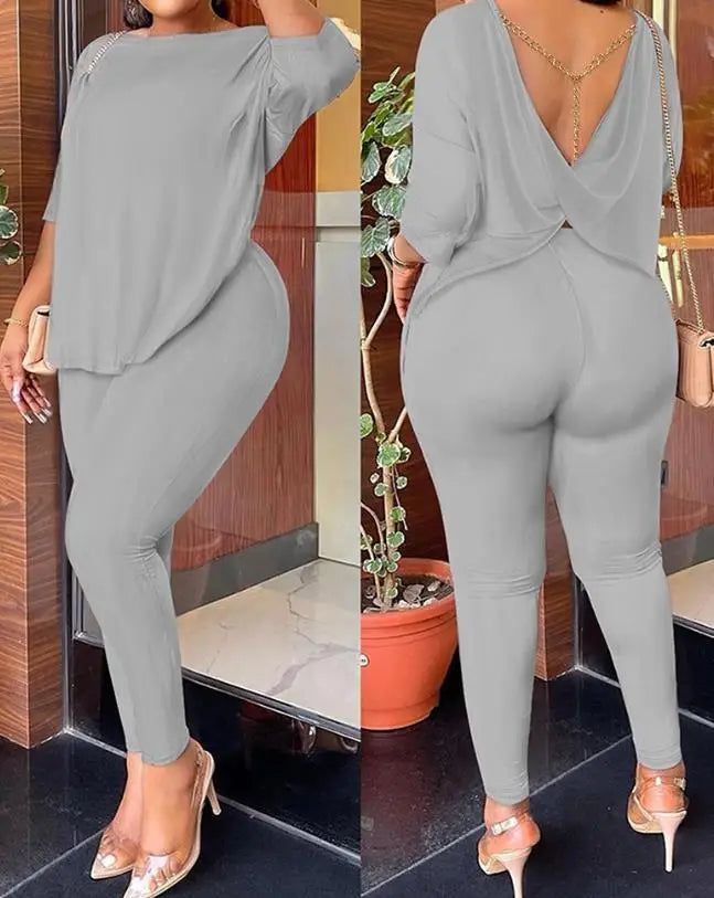 New Fashion 2023 Summer Casual Womens Two Piece Sets Outfit Tie Dye Print Twisted Backless Top & Pants Set Sexy Female Suit