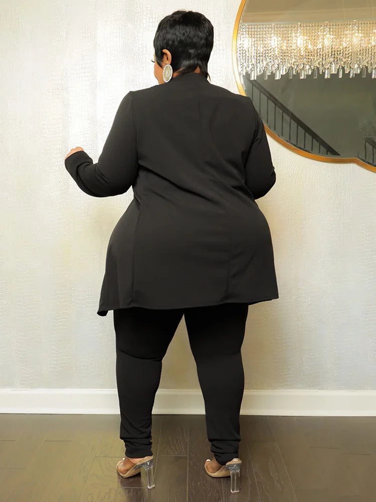 Wmstar Plus Size Two Piece Outfits Women Matching Suit Solid Top Leggings Pants Sets Casual Fall Winter