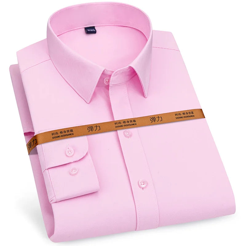Men's dress shirt long sleeve thin spring and autumn work clothes business casual free ironing breathable slim fashion