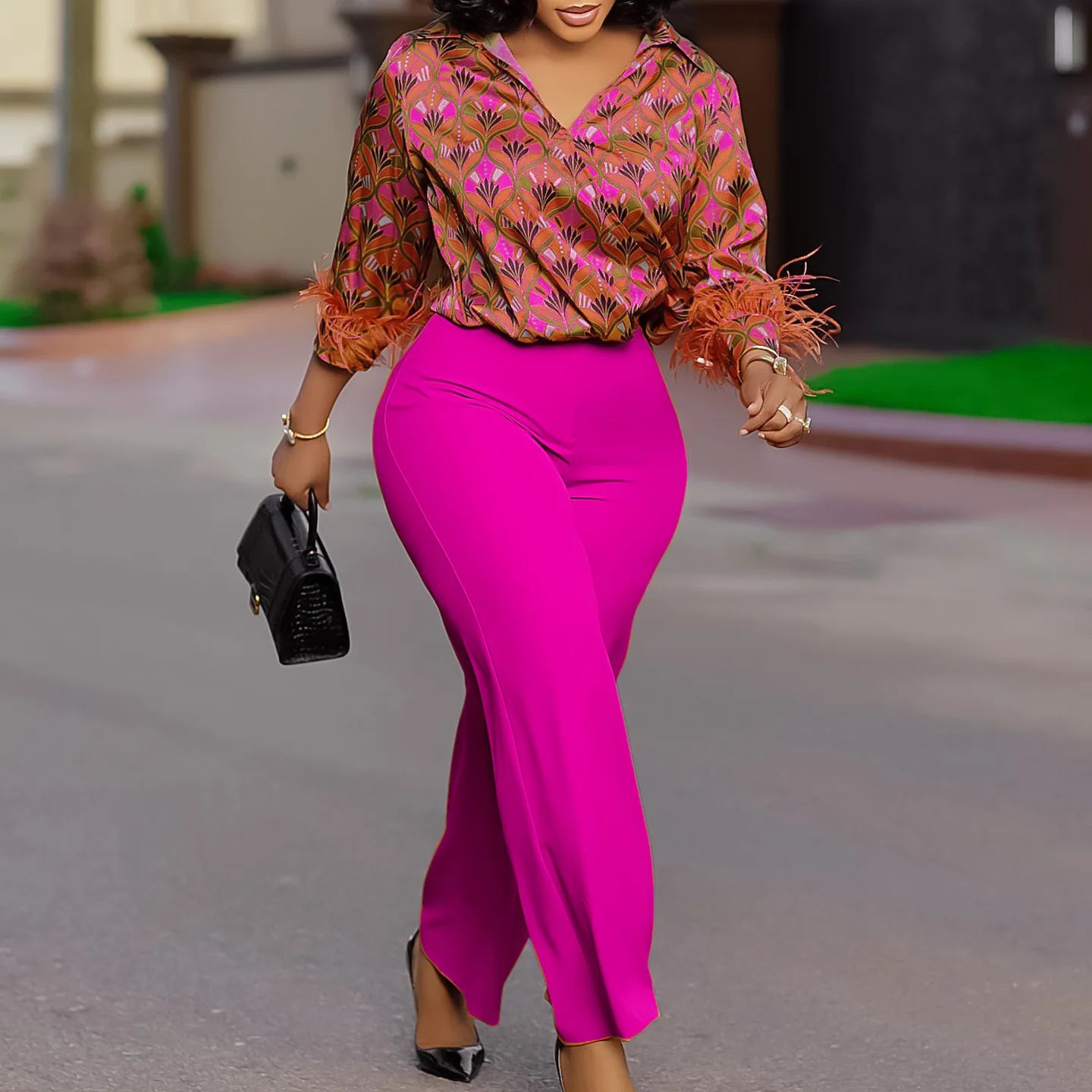 New Arrival Plus Size Matching Set (Two Pieces)