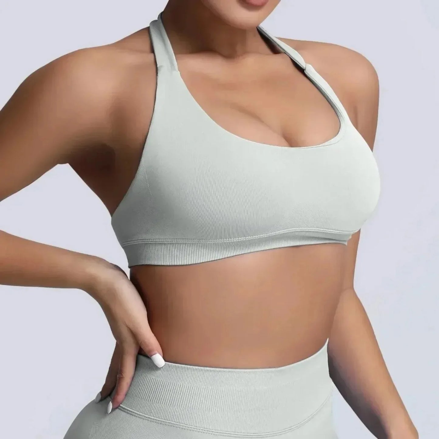 Women's Gym Solid Color Sports Bra Sexy Tight Fitting Backless Seamless with Chest Cushion Vest Exercise Yoga Camisole Top