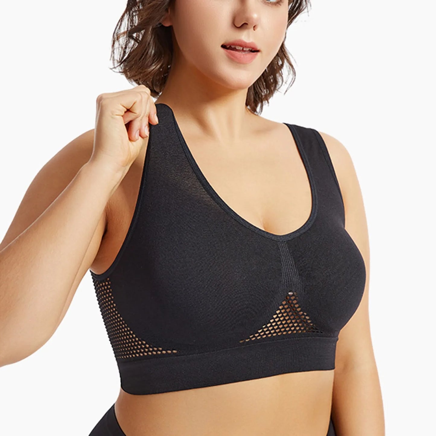 Women Large Size Bra Vest Daily Casual Running Fitness Yoga Beauty Tank Top Sports Vest Without Steel Rims Comfy Breathable Bra