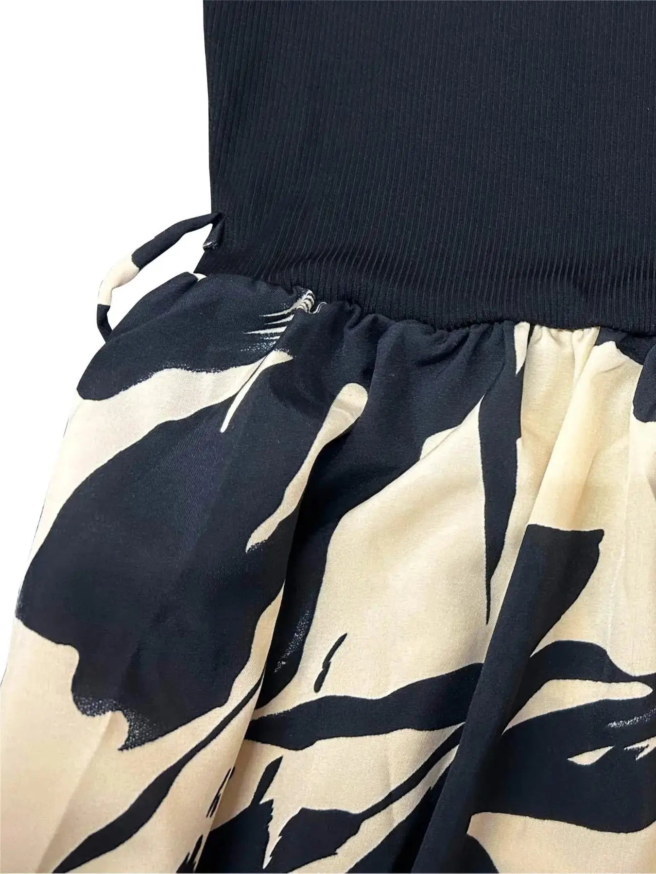 Spring and summer color combination high-waisted flower print dress woman elegant