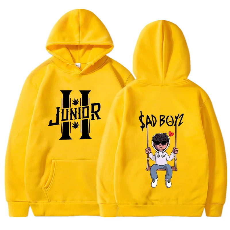 2024 Spring Men's Hoodies Junior H Sad Boys Harajuku Girls Hip Hop Pullover Fancy Music Gift Casual Loose Comfortable Sweatshirt