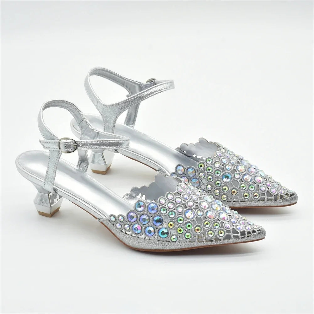 Hot Selling Pointed Toe Ladies Shoes Matching Bag Set for Nigeran Wedding Party Pumps Shoes for Women 2025 Designer Luxury