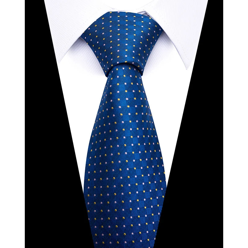 Tie For Men Newest design Luxurious 7.5 cm Necktie Shirt Accessories Striped Dark Red Man's New Year's Day