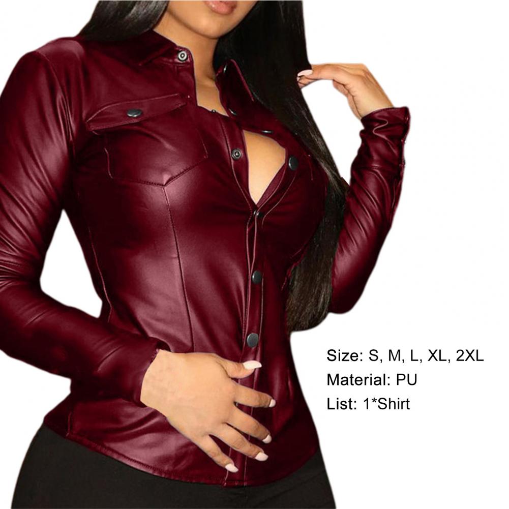 Stylish Blouse Spring Lapel Female Cool Pure Color Shirt Women Top Slim
