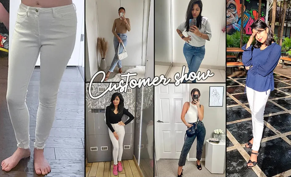 2023 Women Pants High Waist Stretch Pencil Jeans High Waist Skinny Slim Large Full Length Distressed Trousers