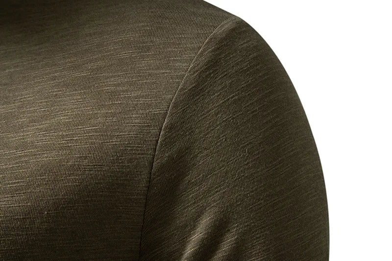 Autumn New Men's Cotton Button Long Sleeve Henley Neck T-Shirt Casual Solid Color Breathable Versatile Fashion Slim T-Shirts