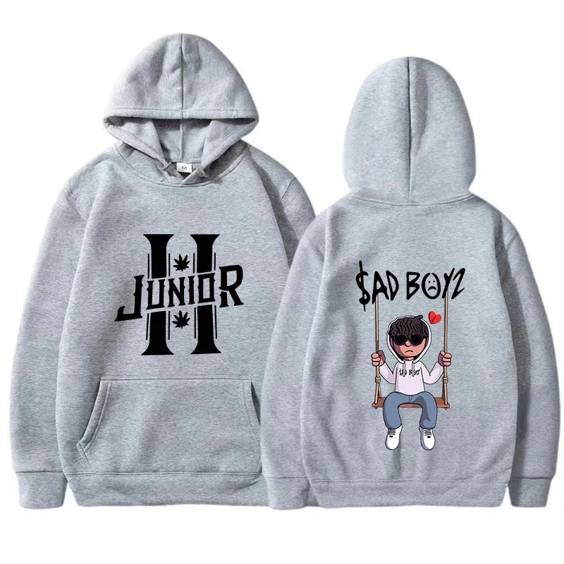 2024 Spring Men's Hoodies Junior H Sad Boys Harajuku Girls Hip Hop Pullover Fancy Music Gift Casual Loose Comfortable Sweatshirt