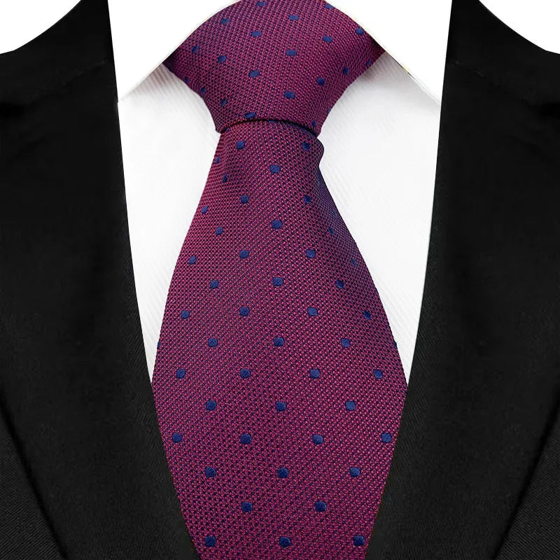 Luxury 8CM Mens Ties Polka Dot Necktie Formal Classic Business Necktie Jacquard Woven Neck ties For Men Groom Wedding Party