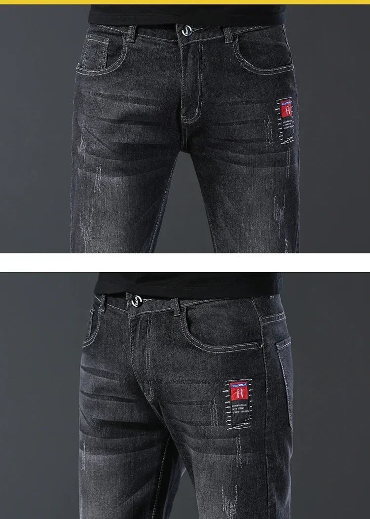 2024 New Men Spring and Autumn Korean Version Comfort Men Stretch Youth Slim Fashion Skinny Jeans Pants Designer Clothes