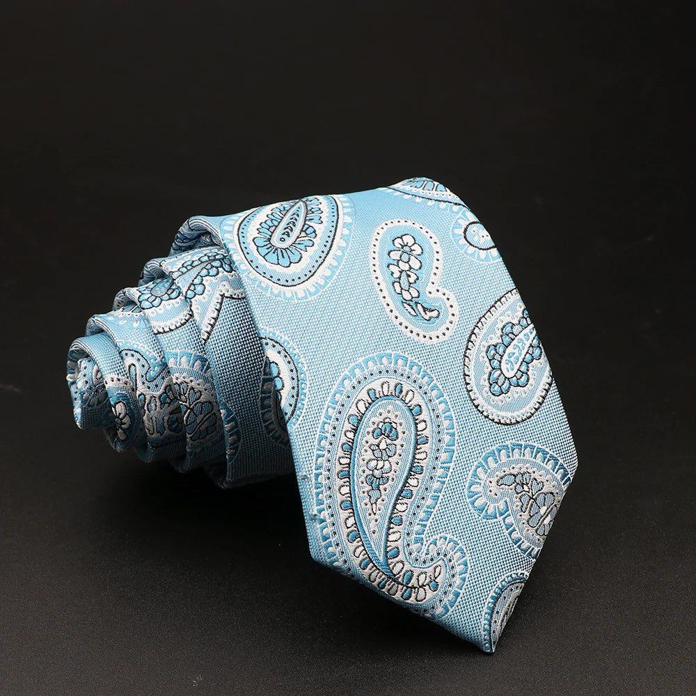 New Style Fashion Jacquard Floral Paisley Necktie Polyester Male Narrow Red Blue Tie Suit Shirt Gift For Men Accessory Gravatas