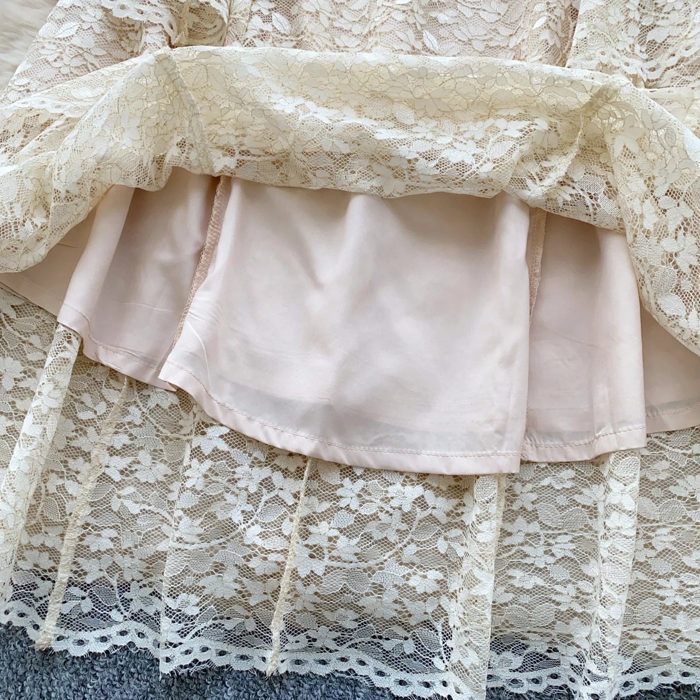 Spring France Elegant Vintage High End Evening Dress Women 3D Flower Lace Hollow Out Party Dress Female Casual Chic Clothing New