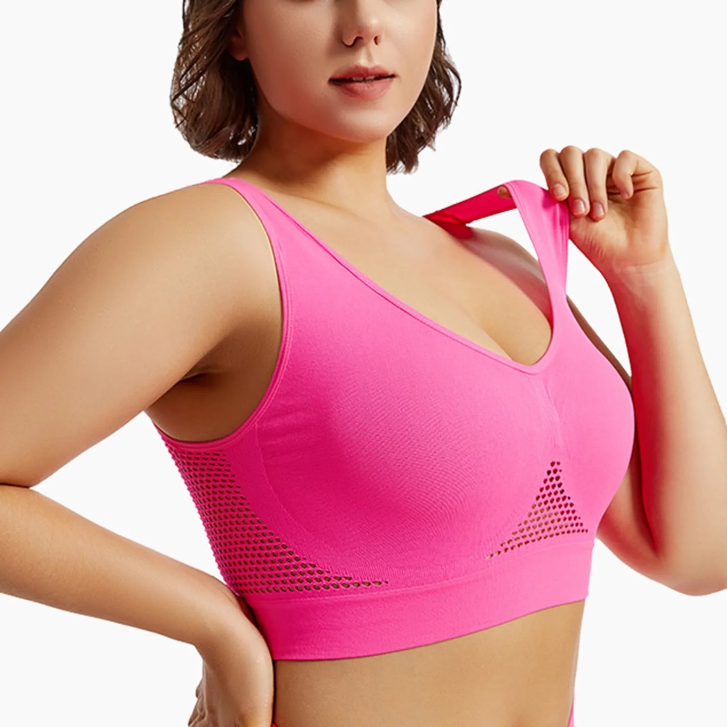 Women Large Size Bra Vest Daily Casual Running Fitness Yoga Beauty Tank Top Sports Vest Without Steel Rims Comfy Breathable Bra