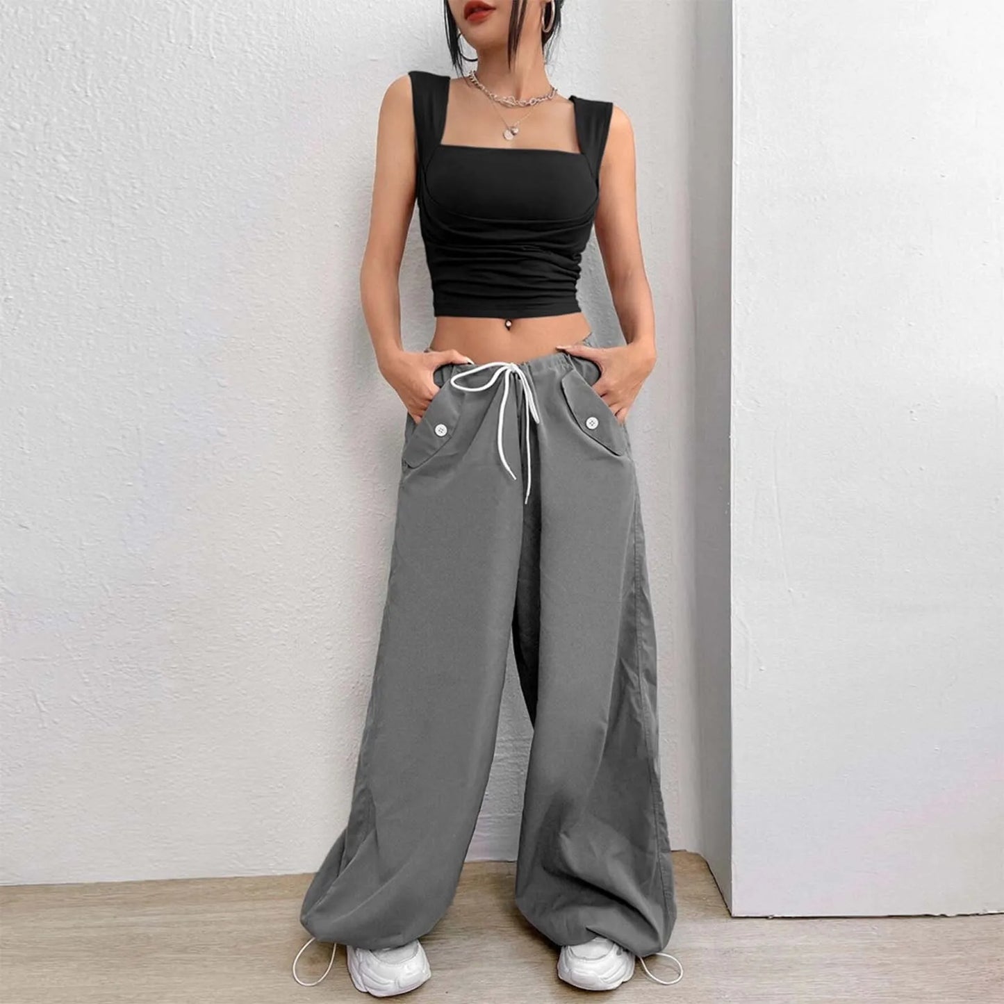 Korean Fashion Tank Crop Tops Women's Slim Fit Short Sexy Blouse Solid Square Neck Push Up Camisole Streetwear Y2k Tops футболка